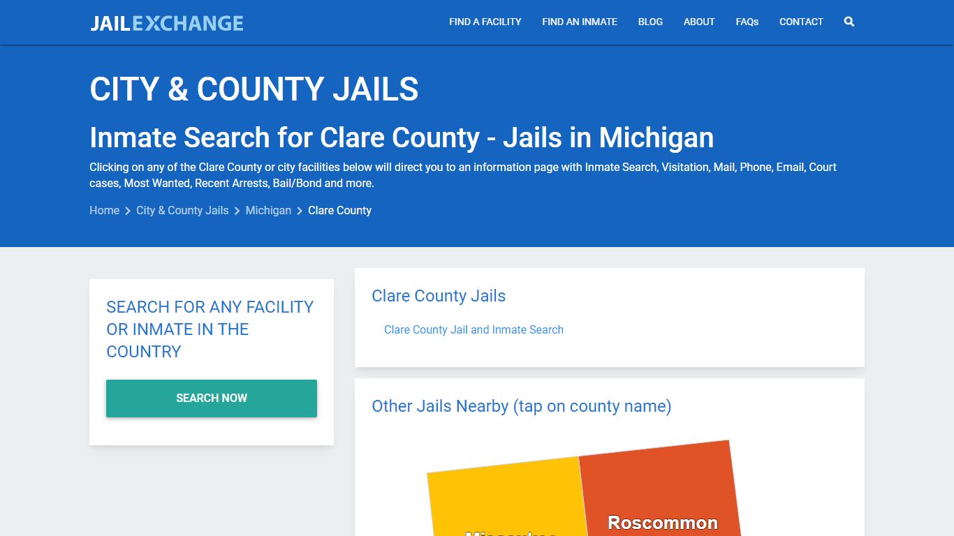 Inmate Search for Clare County | Jails in Michigan - Jail Exchange